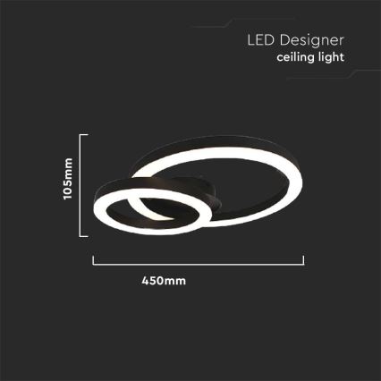 LED Stropné svietidlo LED/20W/230V 3000K čierna