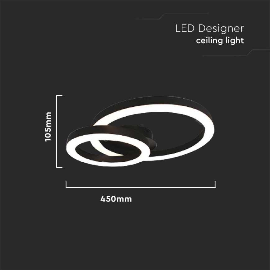 LED Stropné svietidlo LED/20W/230V 3000K čierna