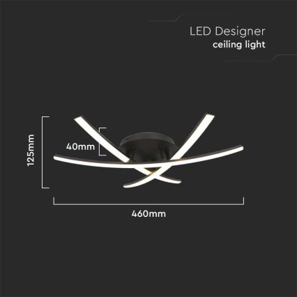 LED Stropné svietidlo LED/20W/230V 3000K čierna
