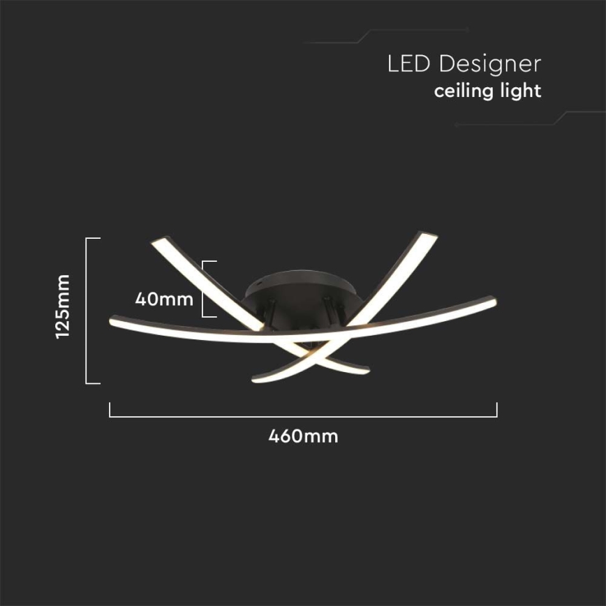 LED Stropné svietidlo LED/20W/230V 3000K čierna