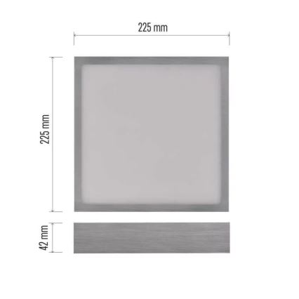 LED Stropné svietidlo NEXXO LED/21W/230 3000/3500/4000K 22,5x22,5 cm matný chróm