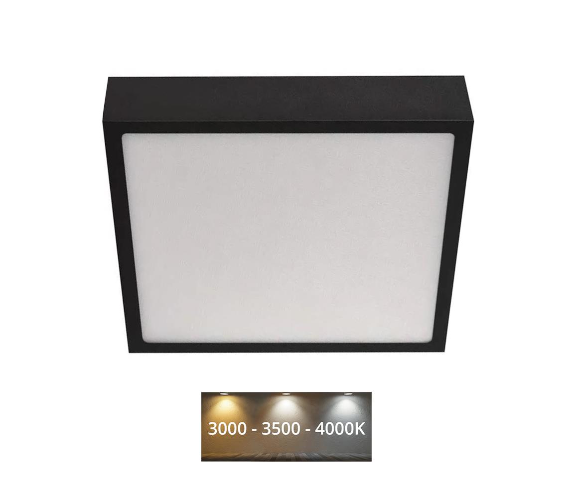  LED Stropné svietidlo LED/21W/230V 3000/3500/4000K 22,5x22,5 cm čierna 