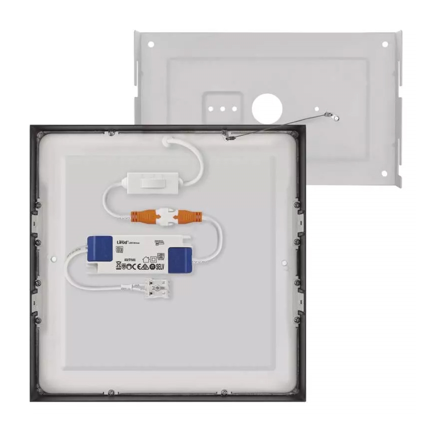 LED Stropné svietidlo NEXXO LED/21W/230V 3000/3500/4000K 22,5x22,5 cm čierna