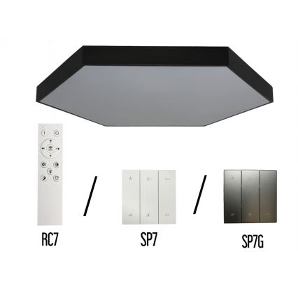LED Stropné svietidlo LED/240W/230V 3000/4000/6500K pr. 120 cm čierna