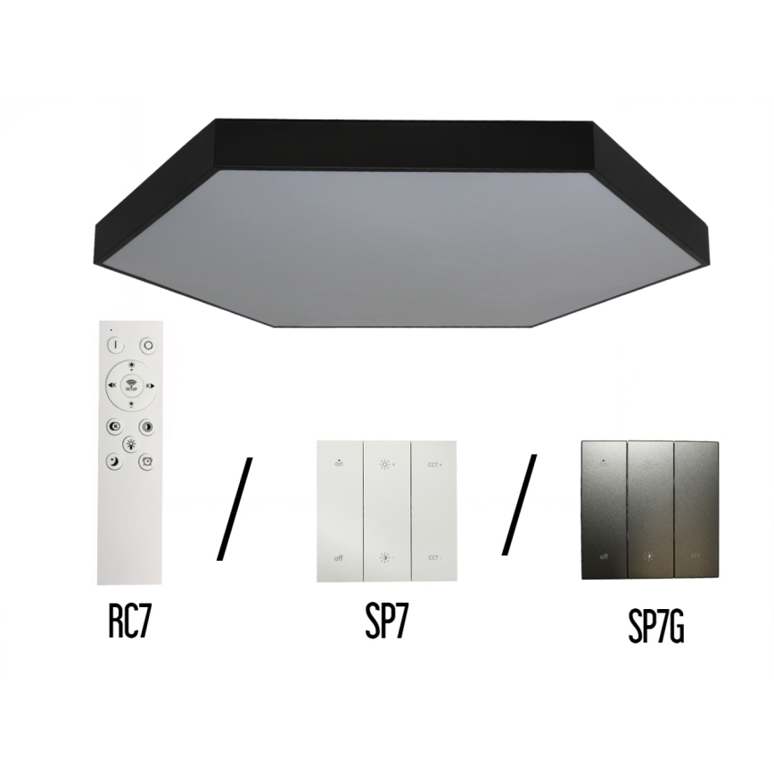 LED Stropné svietidlo LED/240W/230V 3000/4000/6500K pr. 120 cm čierna