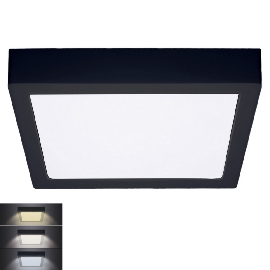 LED Stropné svietidlo LED/24W/230V 3000/4000/6000K čierna hranatý