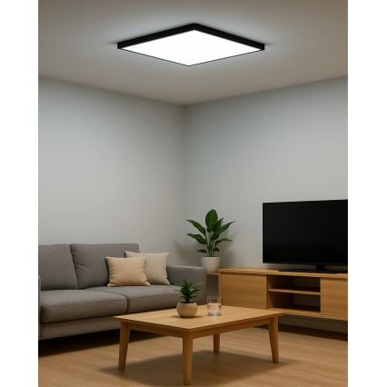LED Stropné svietidlo LED/24W/230V 3000/4000/6500K 30x30 cm čierna