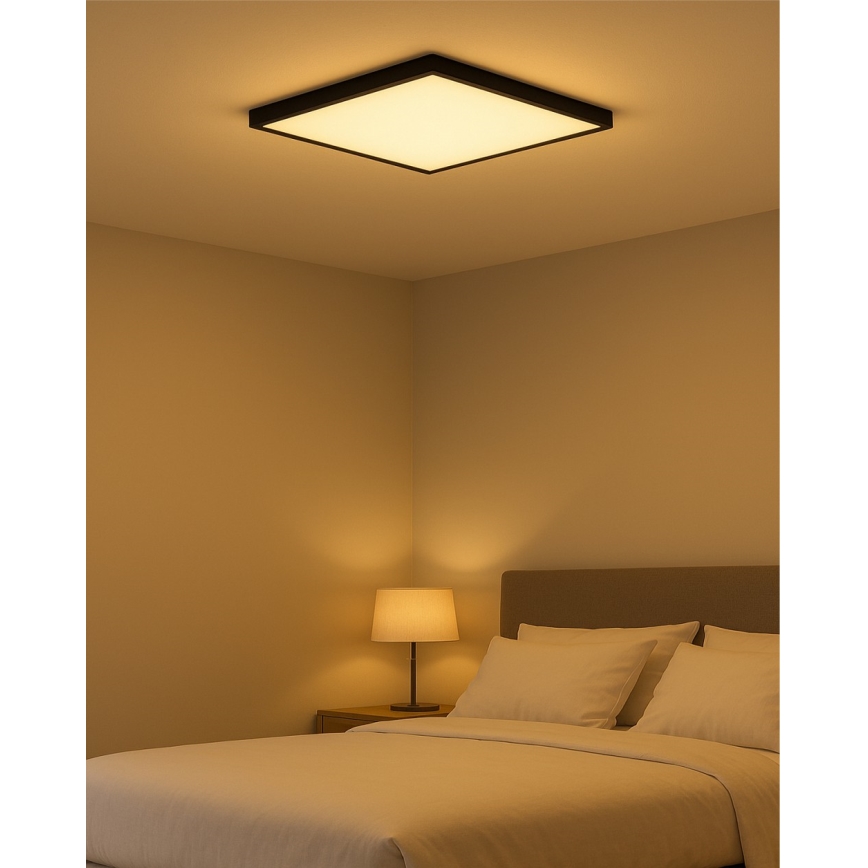 LED Stropné svietidlo LED/24W/230V 3000/4000/6500K 30x30 cm čierna