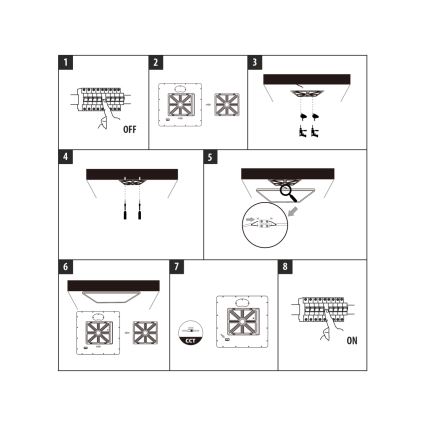 LED Stropné svietidlo LED/24W/230V 3000/4000/6500K 30x30 cm čierna