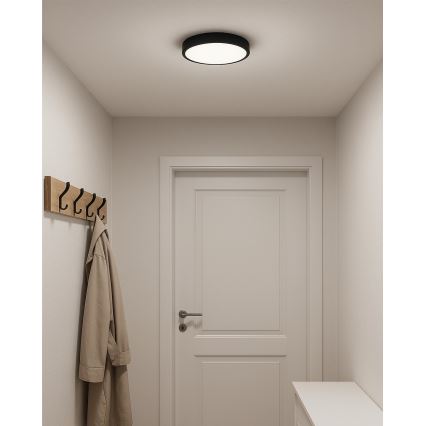 LED stropné svietidlo LED/24W/230V 3000/4000/6500K pr. 30 cm čierna
