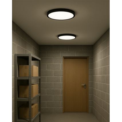 LED stropné svietidlo LED/24W/230V 3000/4000/6500K pr. 30 cm čierna