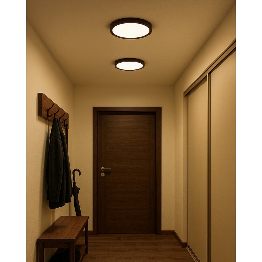 LED stropné svietidlo LED/24W/230V 3000/4000/6500K pr. 30 cm hnedé
