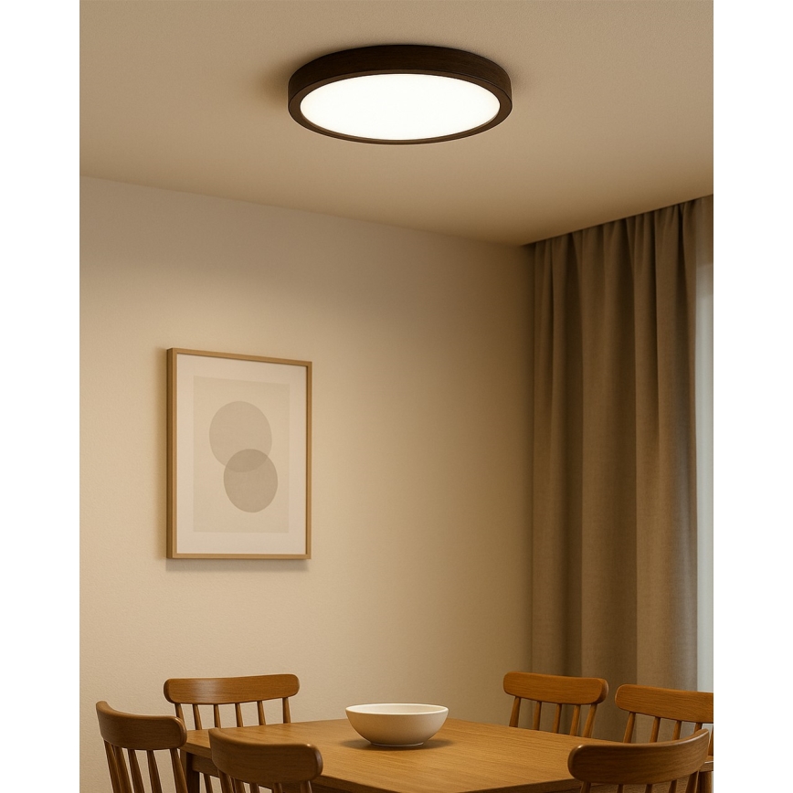 LED stropné svietidlo LED/24W/230V 3000/4000/6500K pr. 30 cm hnedé