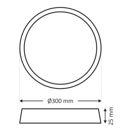 LED stropné svietidlo LED/24W/230V 3000/4000/6500K pr. 30 cm hnedé