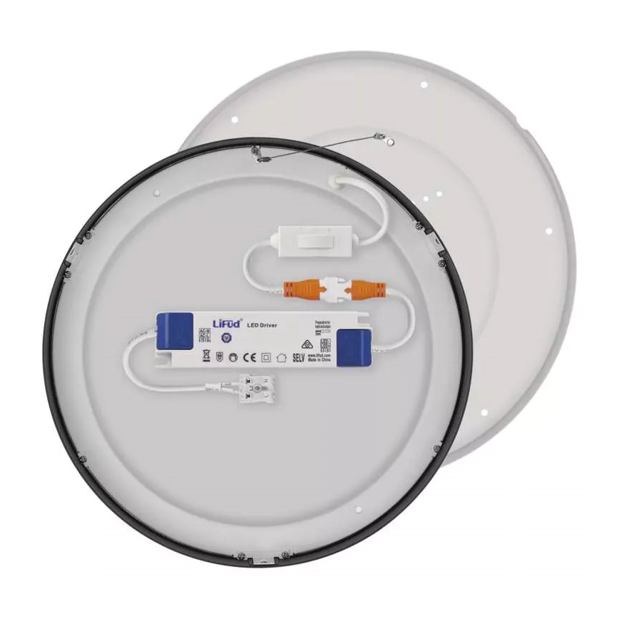 LED Stropné svietidlo NEXXO LED/28,5W/230V 3000/3500/4000K pr. 30 cm čierna