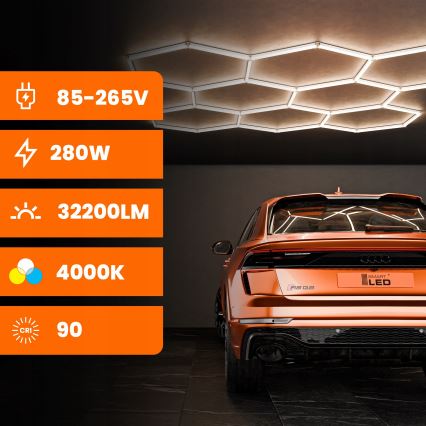 LED Stropné svietidlo HEXAGON LED/280W/85-265V 4000K 313x298 cm CRI 90 IP54 biela