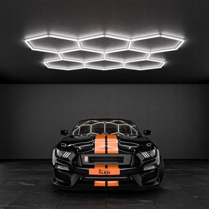 LED stropné svietidlo HEXAGON LED/280W/85-265V 6500K 313x298 cm CRI 90 IP54 biela