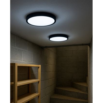 LED stropné svietidlo LED/32W/230V 3000/4000/6500K pr. 40 cm čierna