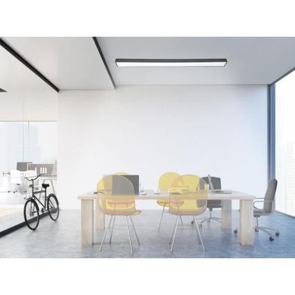 LED Stropné svietidlo LED/32W/230V 4000K 120x7 cm čierna