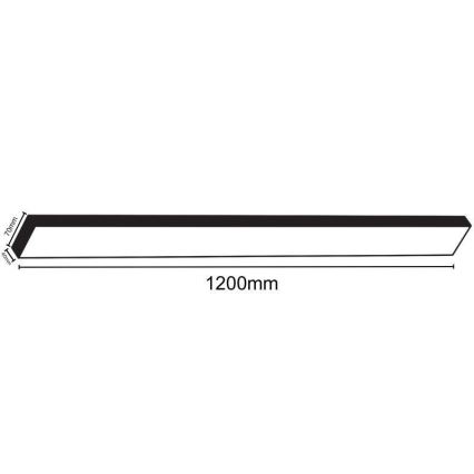 LED Stropné svietidlo LED/32W/230V 4000K 120x7 cm čierna
