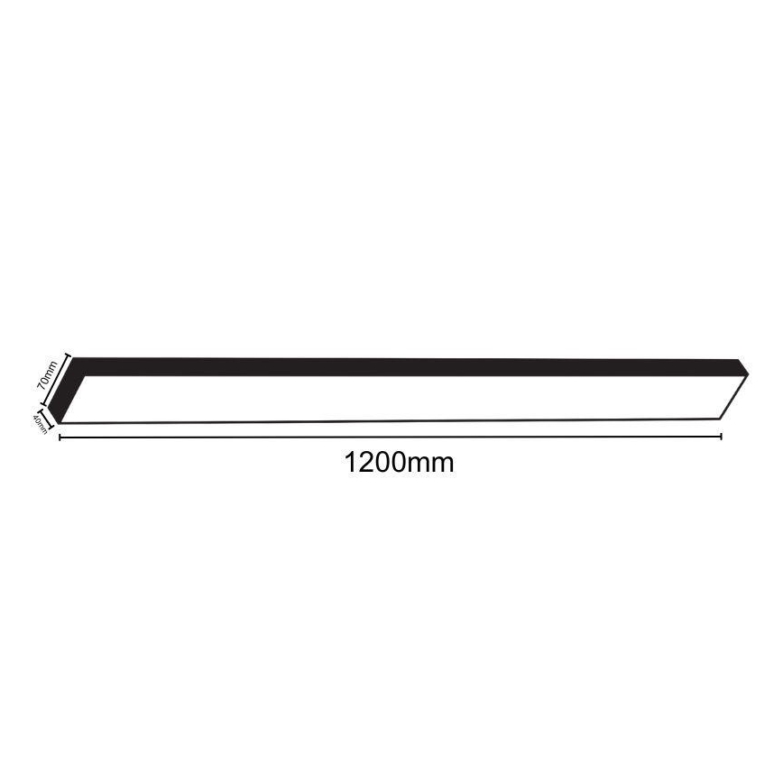 LED Stropné svietidlo LED/32W/230V 4000K 120x7 cm čierna
