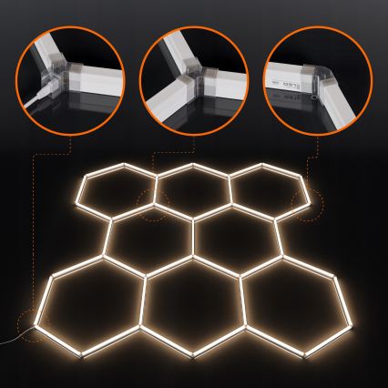 LED Stropné svietidlo HEXAGON LED/350W/85-265V 4000K 313x298 cm CRI 90 IP44 biela