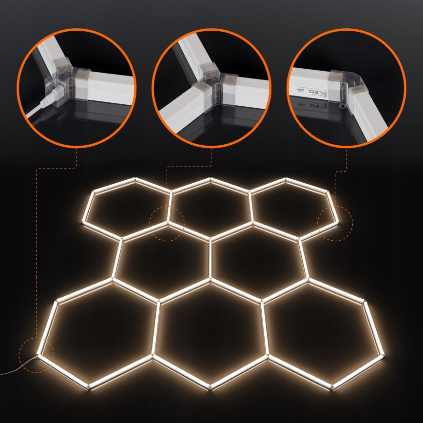 LED Stropné svietidlo HEXAGON LED/350W/85-265V 4000K 313x298 cm CRI 90 IP44 biela