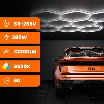 LED stropné svietidlo HEXAGON LED/350W/85-265V 6500K 313x298 cm CRI 90 IP44 biela