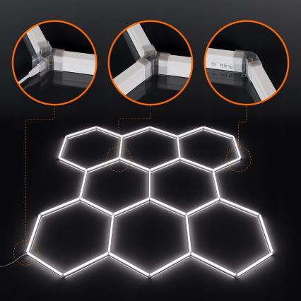 LED stropné svietidlo HEXAGON LED/350W/85-265V 6500K 313x298 cm CRI 90 IP44 biela