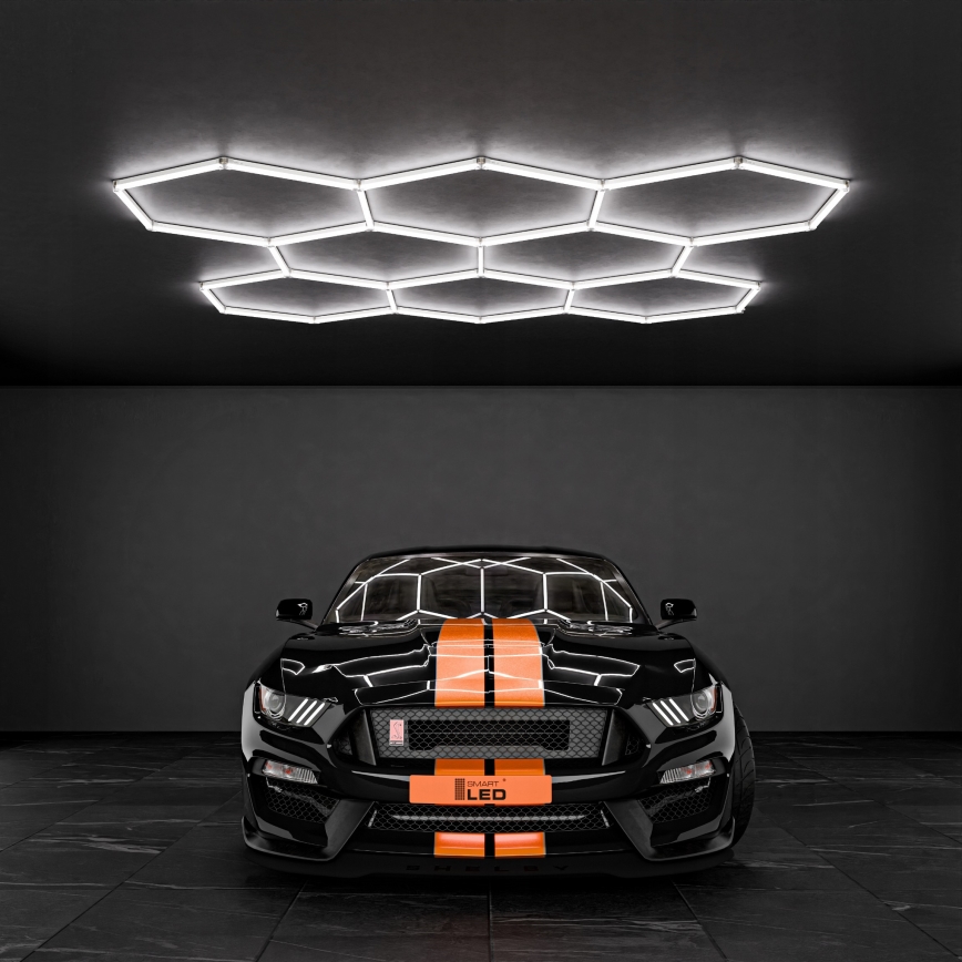 LED stropné svietidlo HEXAGON LED/350W/85-265V 6500K 313x298 cm CRI 90 IP54 biele