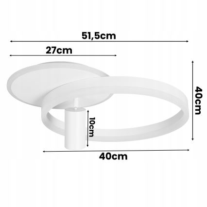LED Stropné svietidlo LED/38W/230V + 1xGU10/30W biela