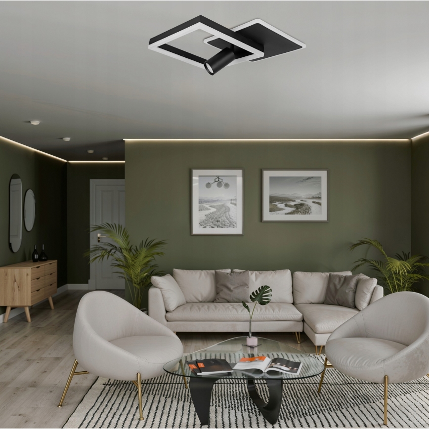 LED stropné svietidlo LED/38W/230V + 1xGU10/30W čierne