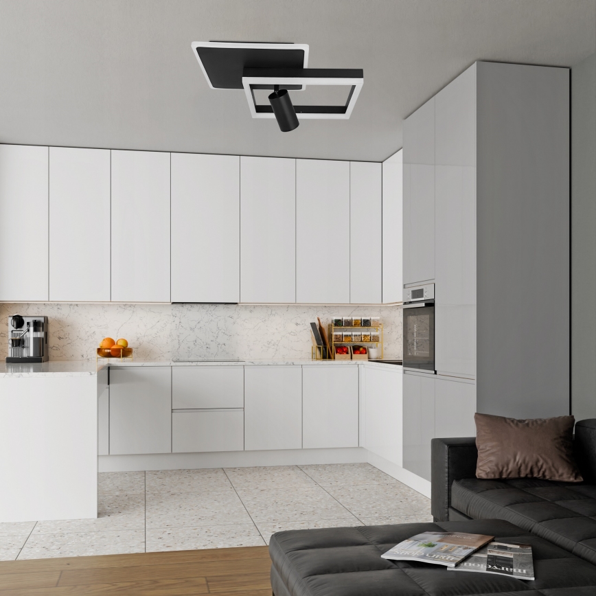 LED stropné svietidlo LED/38W/230V + 1xGU10/30W čierne