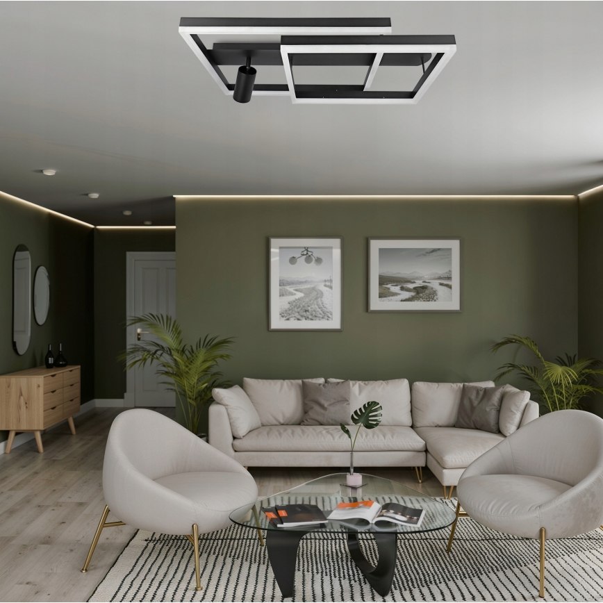 LED stropné svietidlo LED/38W/230V + 1xGU10/30W čierne