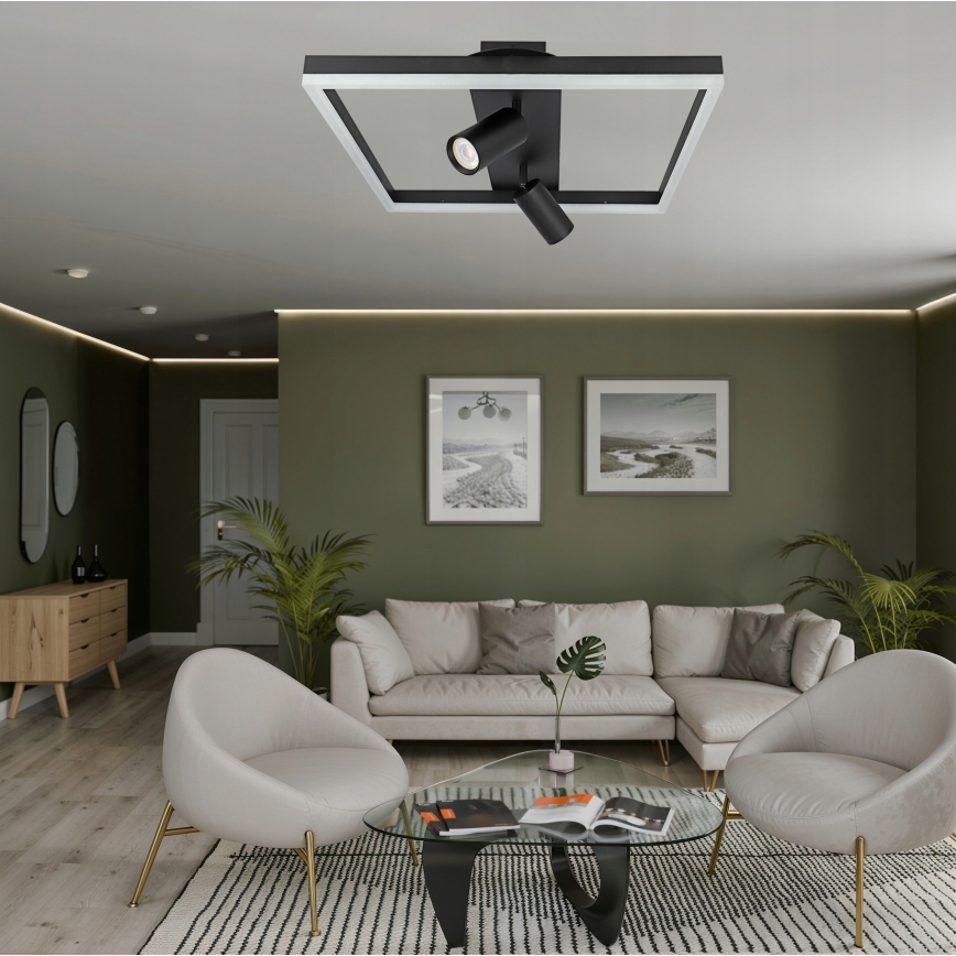 LED Stropné svietidlo LED/38W/230V + 2xGU10/30W čierna