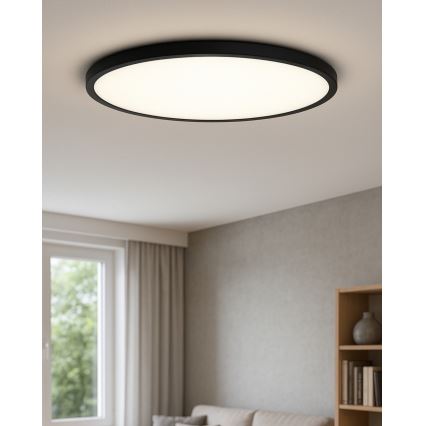 LED stropné svietidlo LED/40W/230V 3000/4000/6500K pr. 50 cm čierne
