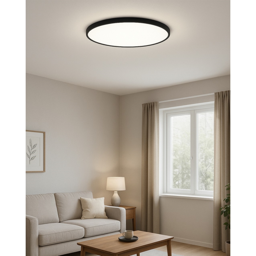 LED stropné svietidlo LED/40W/230V 3000/4000/6500K pr. 50 cm čierne