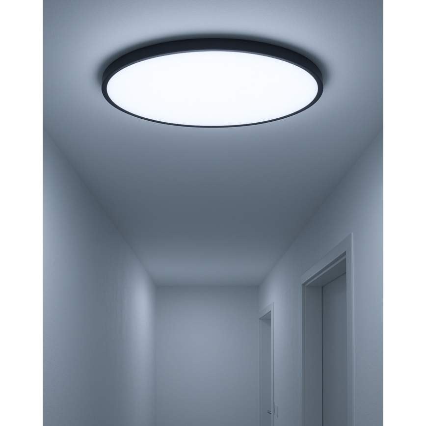 LED stropné svietidlo LED/40W/230V 3000/4000/6500K pr. 50 cm čierne