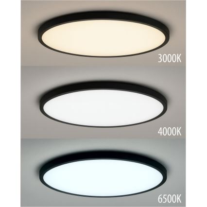 LED stropné svietidlo LED/40W/230V 3000/4000/6500K pr. 50 cm čierne