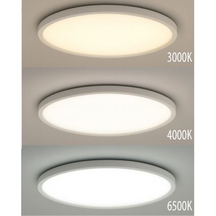 LED stropné svietidlo LED/40W/230V 3000/4000/6500K, priemer 50 cm, biele