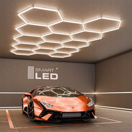 LED Stropné svietidlo HEXAGON LED/570W/85-265V 4000K 522x298 cm CRI 90 IP44 biela