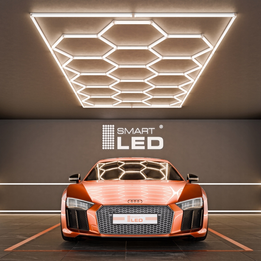 LED stropné svietidlo HEXAGON LED/696W/85-265V 4000K 484x243 cm CRI 90 IP54 biela