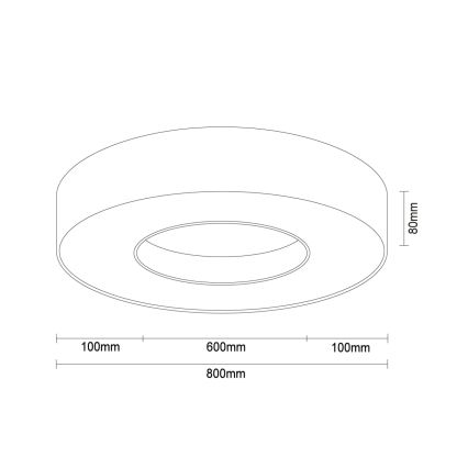 LED stropné svietidlo LED/80W/230V 3000/4000/6500K pr. 80 cm biela