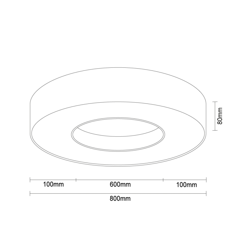 LED stropné svietidlo LED/80W/230V 3000/4000/6500K pr. 80 cm biela