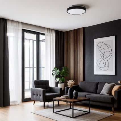 LED stropné svietidlo LIBRA LED/15W/230V 4000K priemer 29 cm čierna