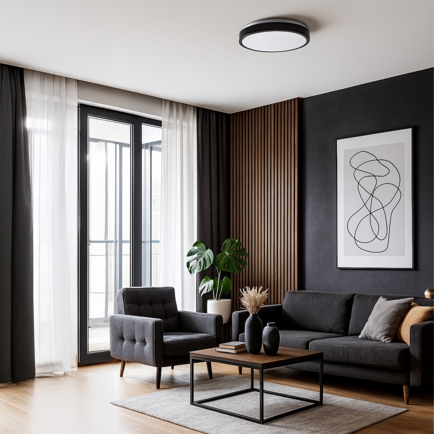 LED stropné svietidlo LIBRA LED/15W/230V 4000K priemer 29 cm čierna