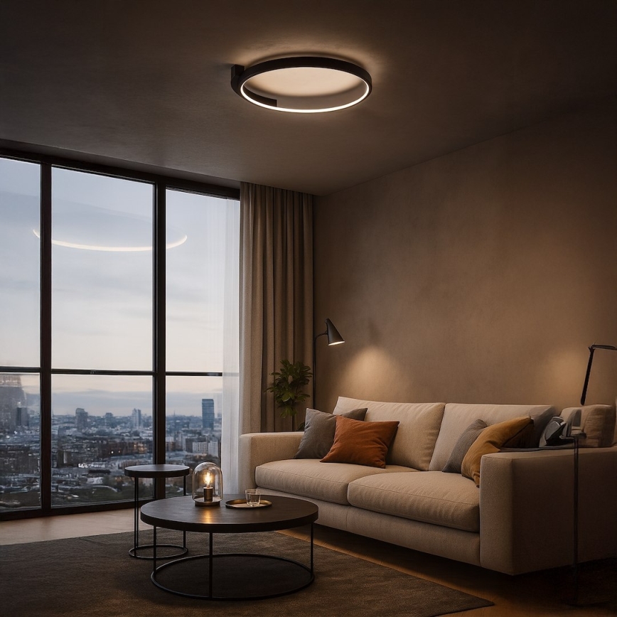 LED stropné svietidlo LUNA LED/18W/230V pr. 42,5 cm čierne