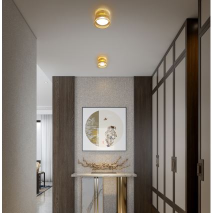 LED Stropné svietidlo LUXE LED/12W/230V pr. 14,8 cm mosadz