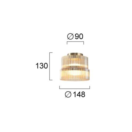 LED Stropné svietidlo LUXE LED/12W/230V pr. 14,8 cm mosadz
