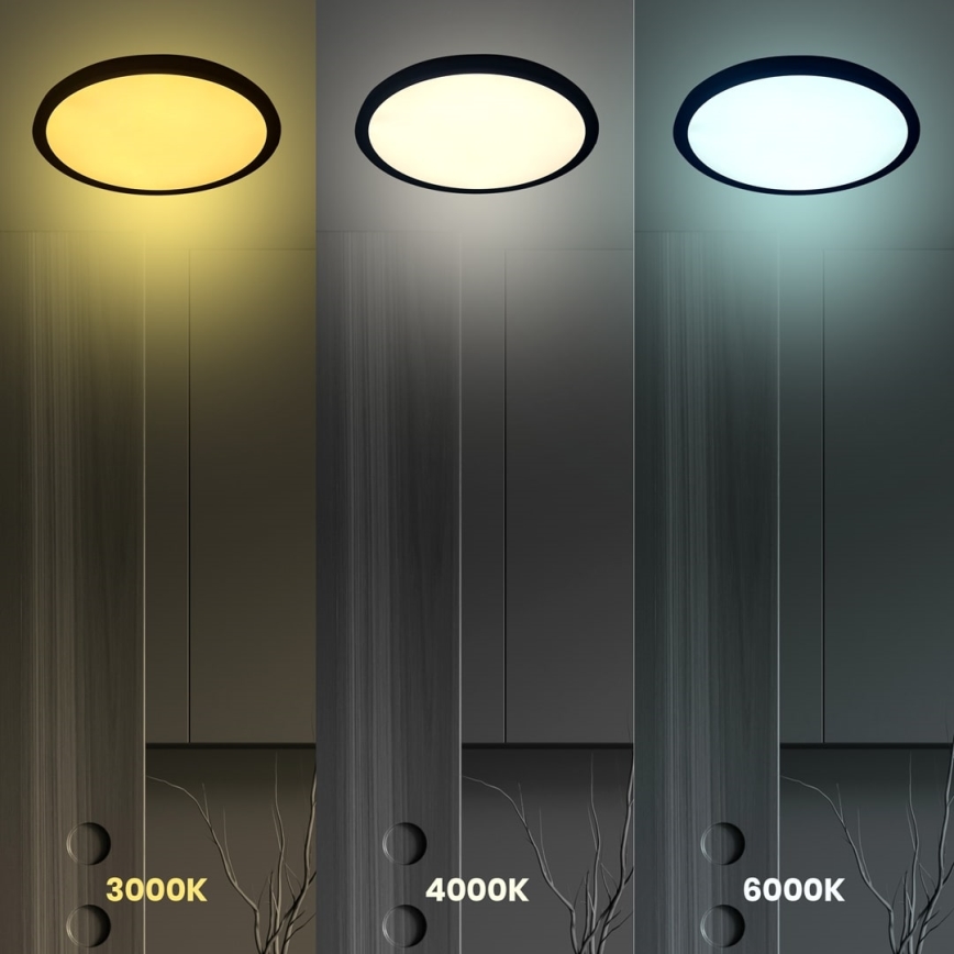 LED Stropné svietidlo MAQ LED/32W/230V 3000/4000/6500K IP40 čierna